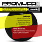 Promuco Stealth Drumhead Black Mesh for Digital Drum Kits/Silencing Acoustic Drumkits 14"